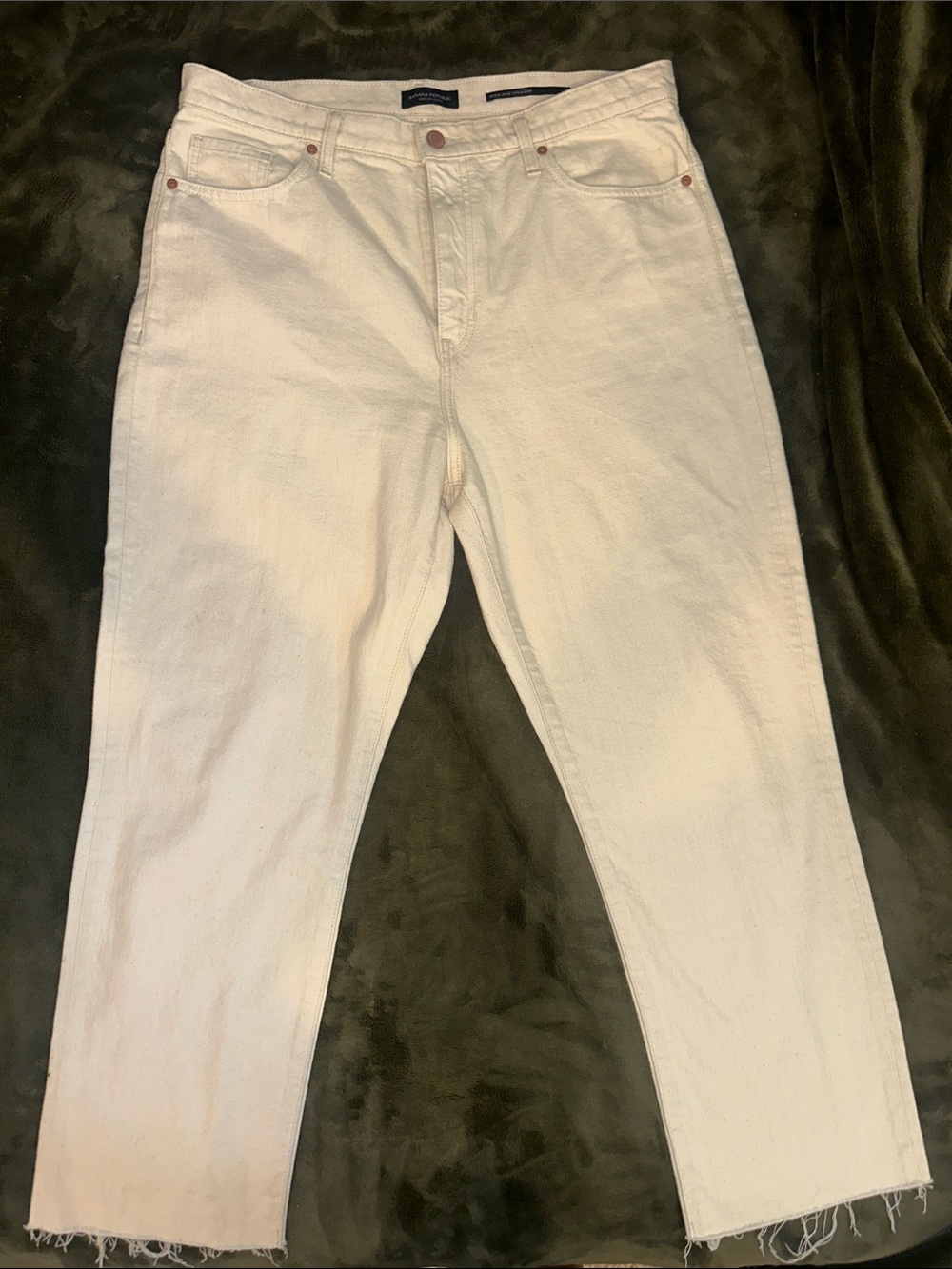 Banana Republic Women's Off-White Straight Leg Jeans